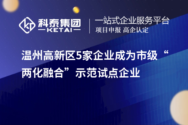 温州高新区5家企业成为市级“两化融合”示范试点企业