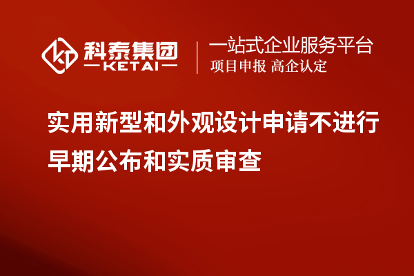 实用新型和外观设计申请不进行早期公布和实质审查