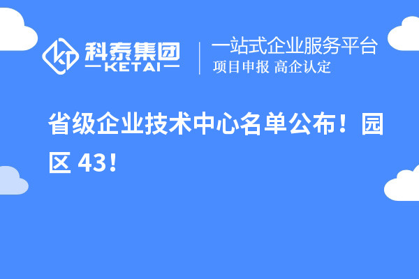 苏州工业园区43家入选省级企业技术中心