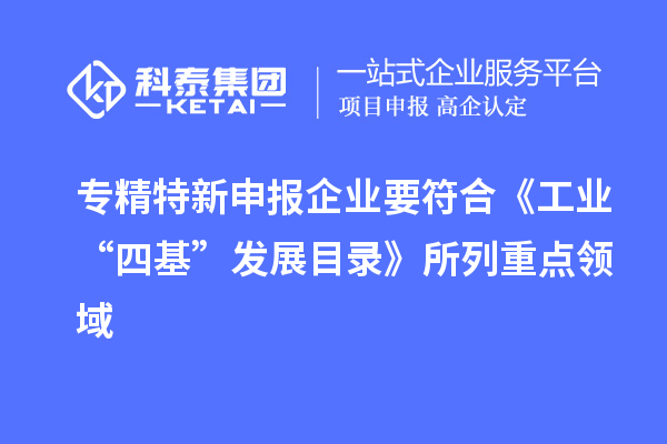 
企业要符合《工业“四基”发展目录》所列重点领域