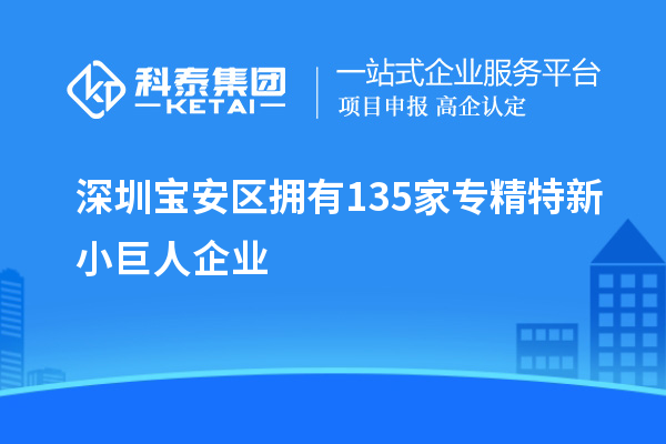 深圳宝安区拥有135家专精特新小巨人企业