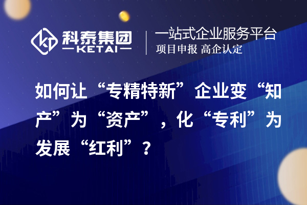 如何让“专精特新”企业变“知产”为“资产”，化“专利”为发展“红利”？