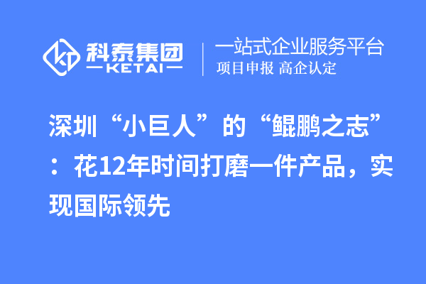 深圳“小巨人”的“鲲鹏之志”：花12年时间打磨一件产品，实现国际领先