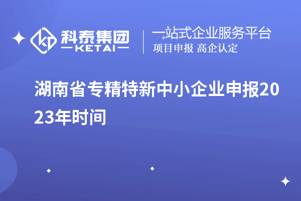 湖南省专精特新中小企业申报2023年时间