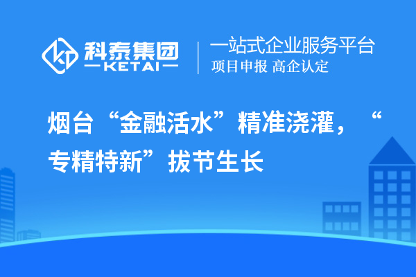 烟台“金融活水”精准浇灌，“专精特新”拔节生长