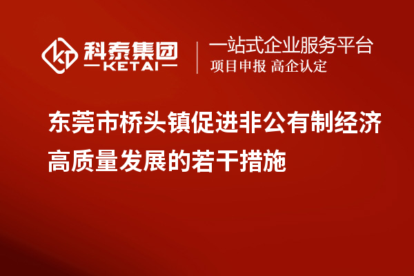 东莞市桥头镇促进非公有制经济高质量发展的若干措施