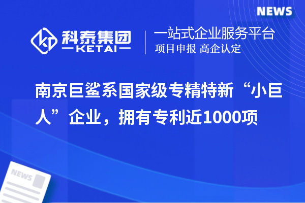 南京巨鲨系国家级专精特新“小巨人”企业，拥有专利近1000项