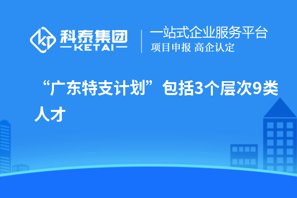 “广东特支计划”包括3个层次9类人才