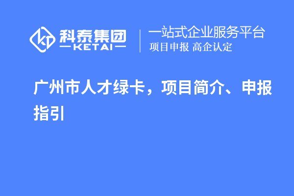 广州市人才绿卡，项目简介、申报指引