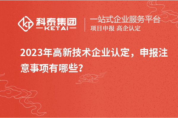 2023年
，申报注意事项有哪些？