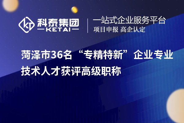 菏泽市36名“专精特新”企业专业技术人才获评高级职称