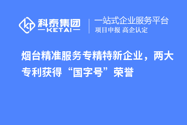 烟台精准服务专精特新企业，两大专利获得“国字号”荣誉