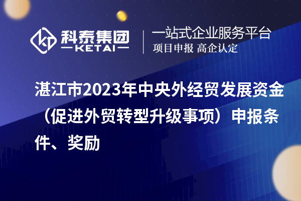 湛江市2023年中央外经贸发展资金（促进外贸转型升级事项）申报条件、奖励