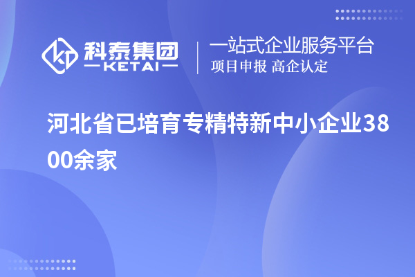 河北省已培育专精特新中小企业3800余家