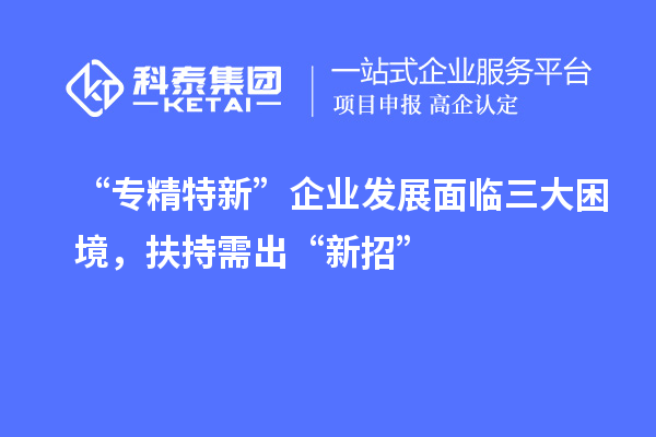 “专精特新”企业发展面临三大困境，扶持需出“新招”