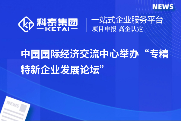 中国国际经济交流中心举办“专精特新企业发展论坛”