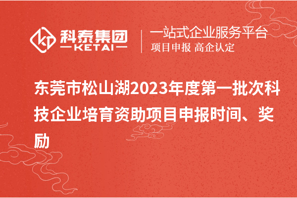 东莞市松山湖2023年度第一批次科技企业培育资助项目申报时间、奖励