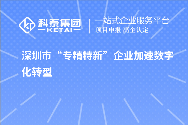 深圳市“专精特新”企业加速数字化转型