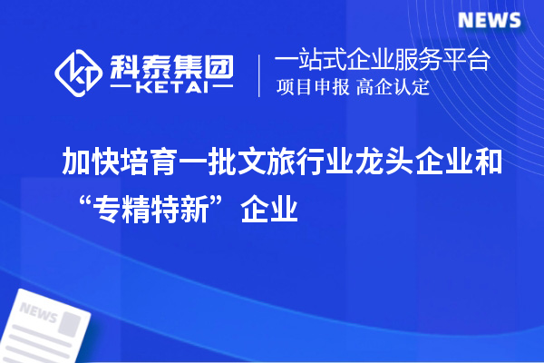 加快培育一批文旅行业龙头企业和“专精特新”企业