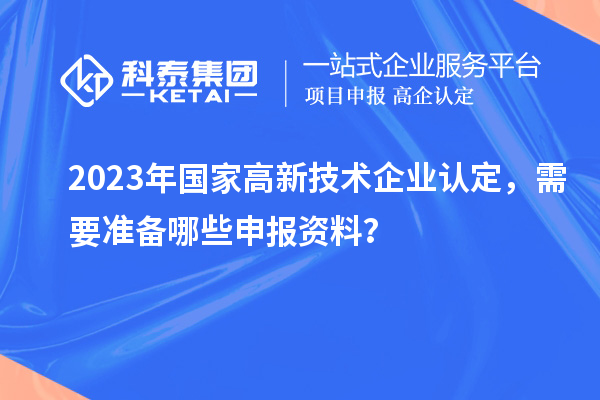 2023年国家
，需要准备哪些申报资料？