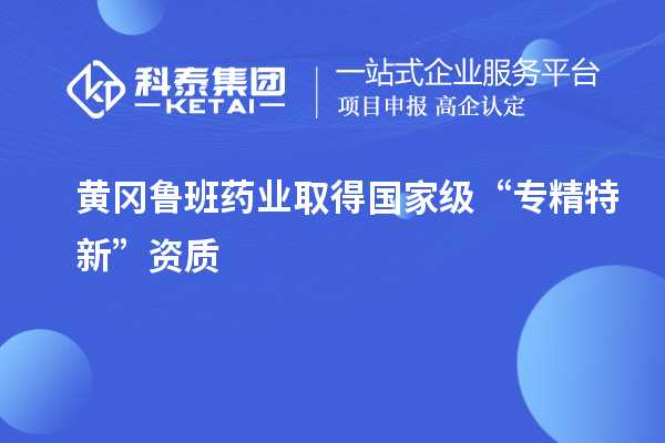 黄冈鲁班药业取得国家级“专精特新”资质