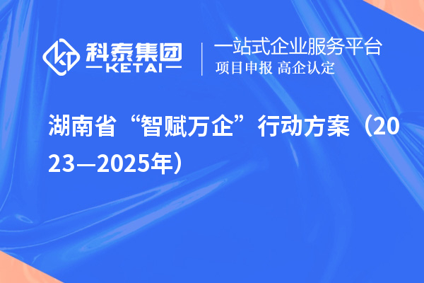 湖南省“智赋万企”行动方案（2023—2025年）