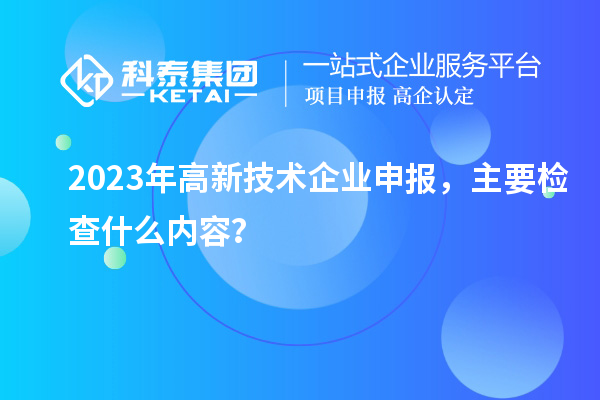 2023年高新技术企业申报，主要检查什么内容？