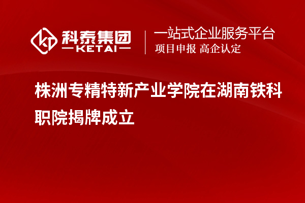 株洲专精特新产业学院在湖南铁科职院揭牌成立