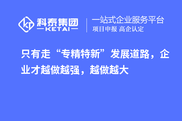 只有走“专精特新”发展道路，企业才越做越强，越做越大