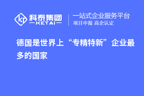 德国是世界上“专精特新”企业最多的国家