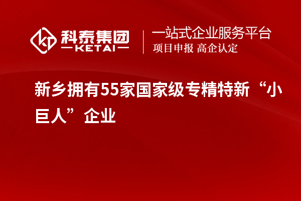 新乡拥有55家国家级专精特新“小巨人”企业