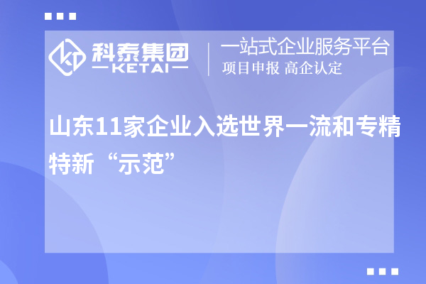 山东11家企业入选世界一流和专精特新“示范”