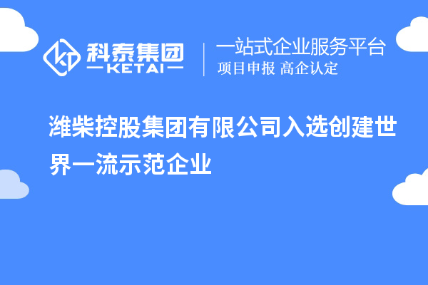 潍柴控股集团有限公司入选创建世界一流示范企业