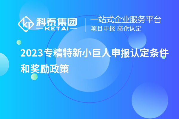 2023专精特新小巨人申报认定条件和奖励政策