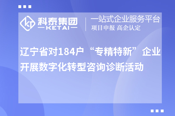 辽宁省对184户“专精特新”企业开展数字化转型咨询诊断活动