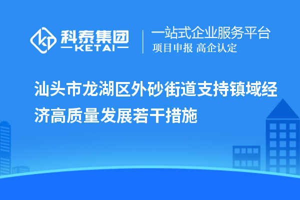 汕头市龙湖区外砂街道支持镇域经济高质量发展若干措施