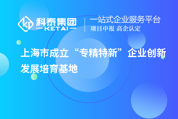 上海市成立“专精特新”企业创新发展培育基地