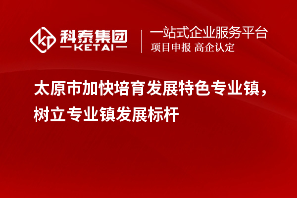 太原市加快培育发展特色专业镇，树立专业镇发展标杆