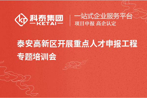 泰安高新区开展重点人才申报工程专题培训会