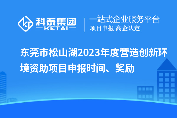 东莞市松山湖2023年度营造创新环境资助项目申报时间、奖励