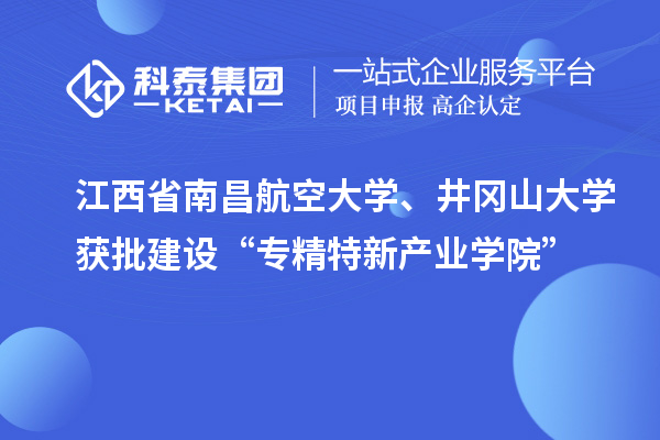 江西省南昌航空大学、井冈山大学获批建设“专精特新产业学院”