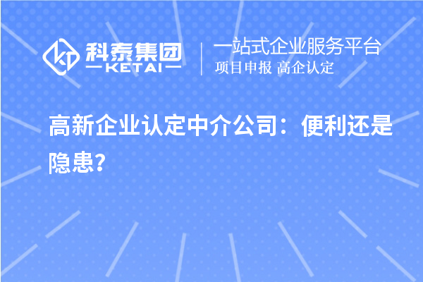 高新企业认定中介公司：便利还是隐患？