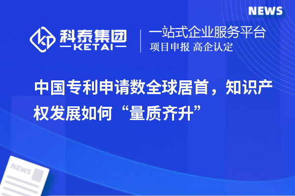 中国专利申请数全球居首，知识产权发展如何“量质齐升”