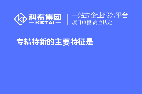 专精特新的主要特征是