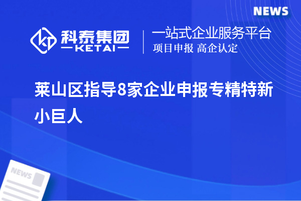 莱山区指导8家企业申报专精特新小巨人