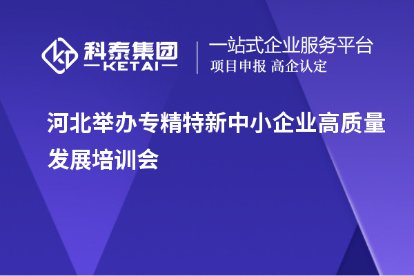 河北举办专精特新中小企业高质量发展培训会