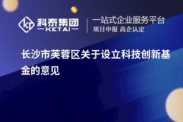 长沙市芙蓉区关于设立科技创新基金的意见