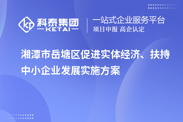 湘潭市岳塘区促进实体经济、扶持中小企业发展实施方案