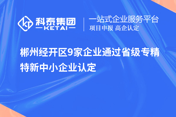 郴州经开区9家企业通过省级专精特新中小企业认定