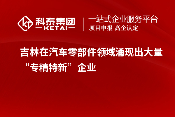 吉林在汽车零部件领域涌现出大量“专精特新”企业